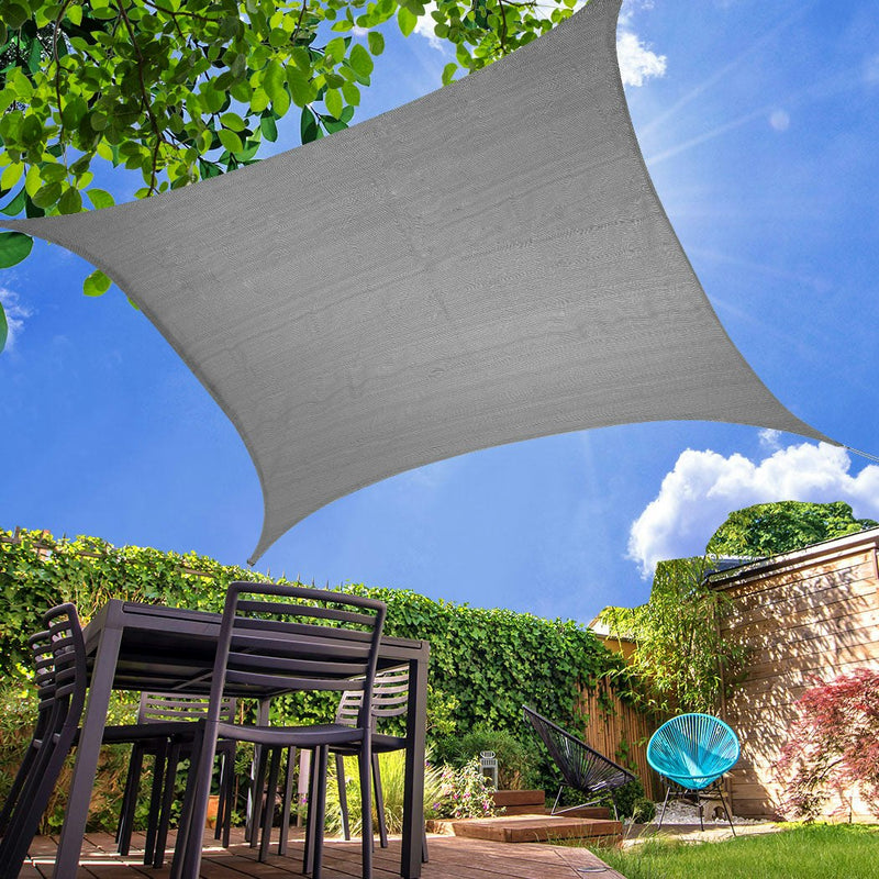 Mountview Sun Shade Sail Cloth Canopy Rectangle Outdoor Awning Cover Grey 3x3M