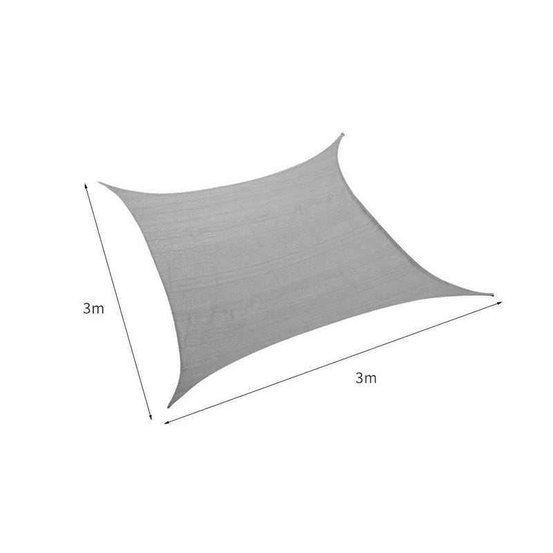 Mountview Sun Shade Sail Cloth Canopy Rectangle Outdoor Awning Cover Grey 3x3M
