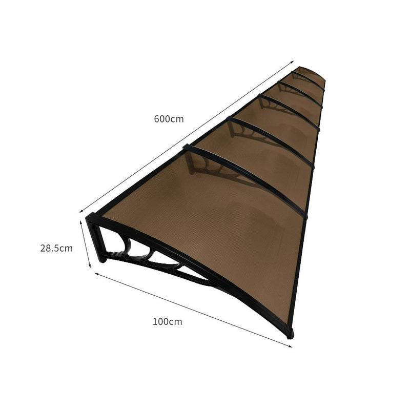 Mountview Window Door Awning Canopy Outdoor Patio Sun Shield Rain Cover 1M X 6M