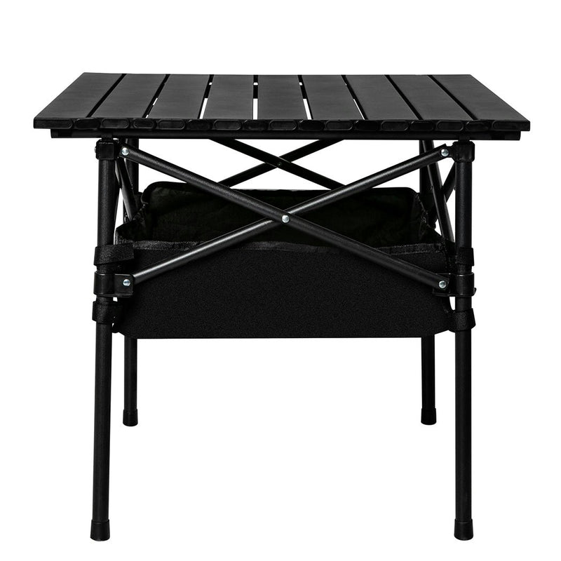 Levede Folding Camping Table Portable Picnic Outdoor BBQ Desk Egg Roll Black