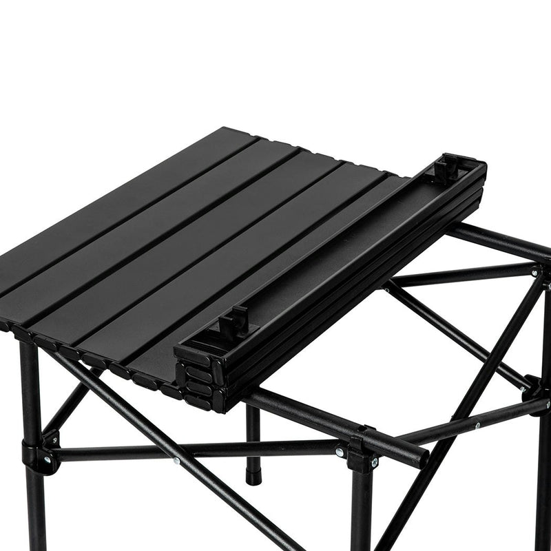 Levede Folding Camping Table Portable Picnic Outdoor BBQ Desk Egg Roll Black