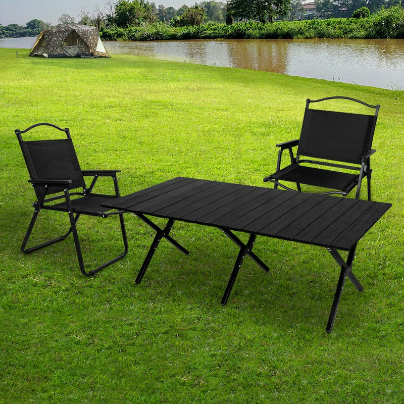 Levede Folding Camping Table Chair Set Portable Picnic Outdoor Foldable Chairs