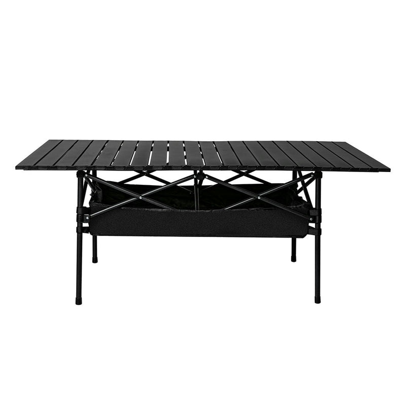 Levede Folding Camping Table Portable Picnic Outdoor BBQ Desk Egg Roll Black