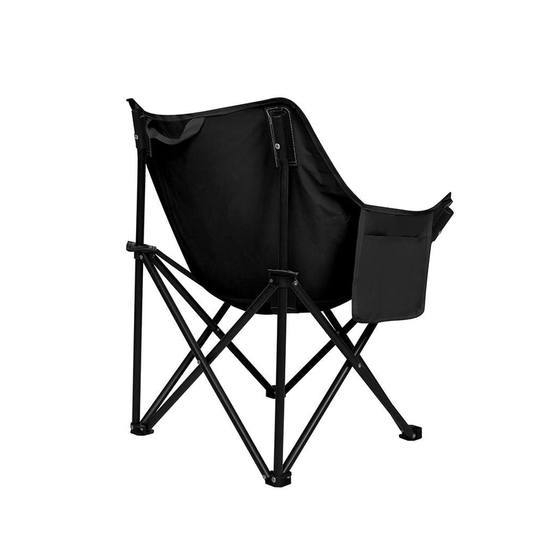 Levede Folding Camping Moon Chair Lightweight Outdoor Chairs Portable Seat Black
