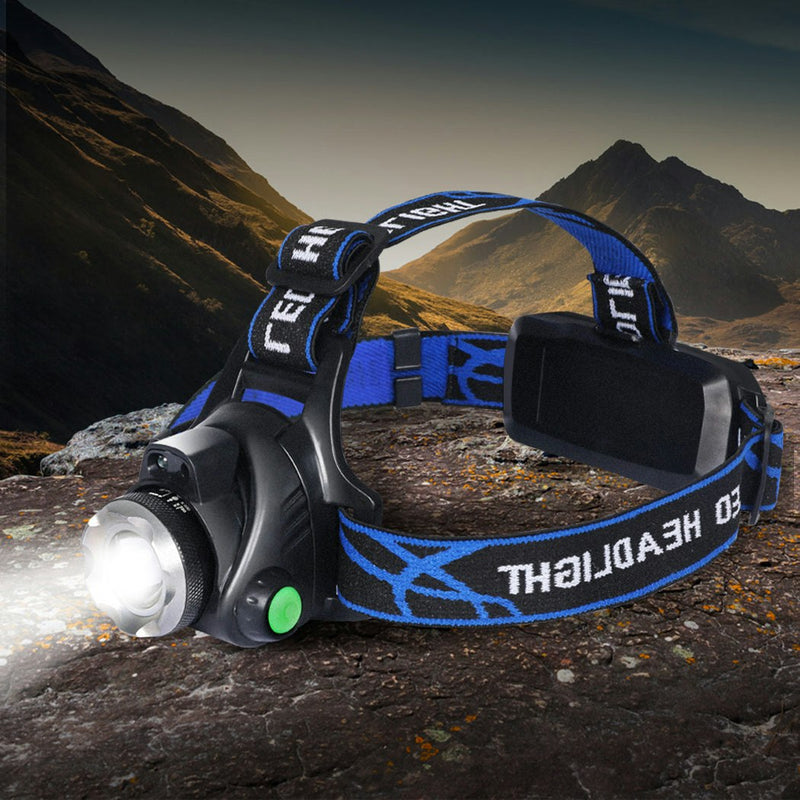 Traderight Group  LED Outdoor Headlamp Camping Headlight Flashlight Head Torch Light Rechargeable
