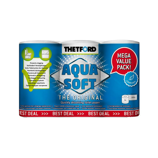 Thetford Aqua Soft Toilet Paper Rolls - 6 Pack
