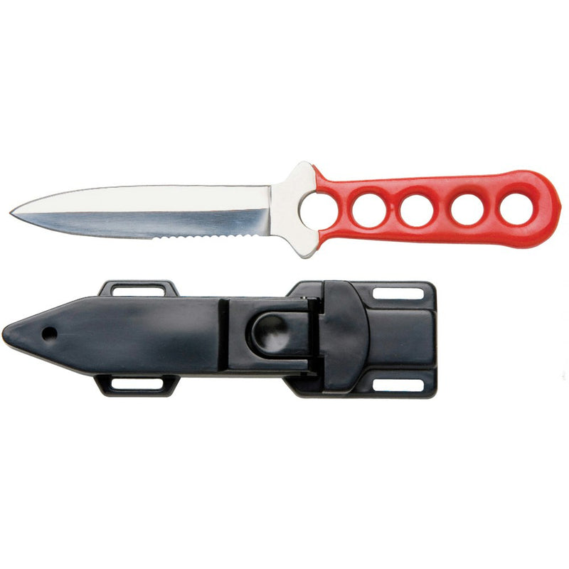 Land & Sea Sports Fancy Multi-Purpose Dive Knife 420 Stainless Steel Red Handle