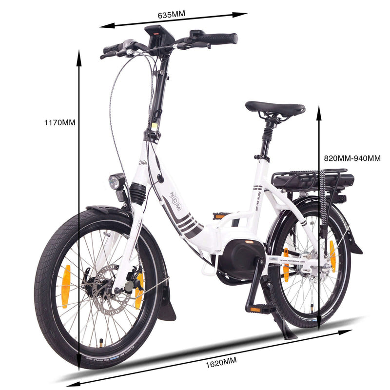 NCM Paris Max N8R Folding E-Bike, 250W-500W 36V 14Ah 540Wh Battery [Size 20"]