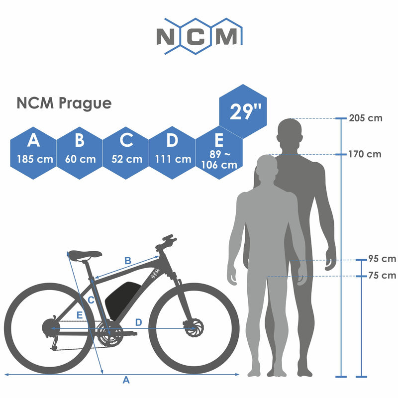 NCM Prague Electric Mountain Bike, E-Bike, E-MTB, 250W-500W, 36V 13Ah 468Wh Battery