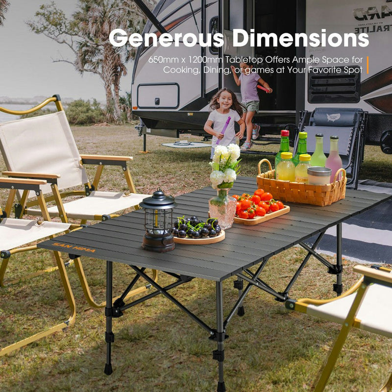 San Hima Folding Camping Table Adjustable Aluminium Portable Outdoor BBQ Desk