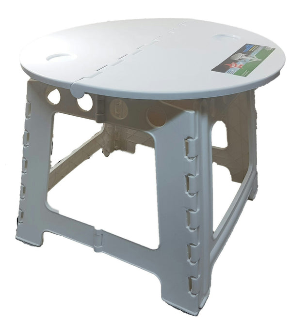 On The Road RV Large Plastic Folding Table - White