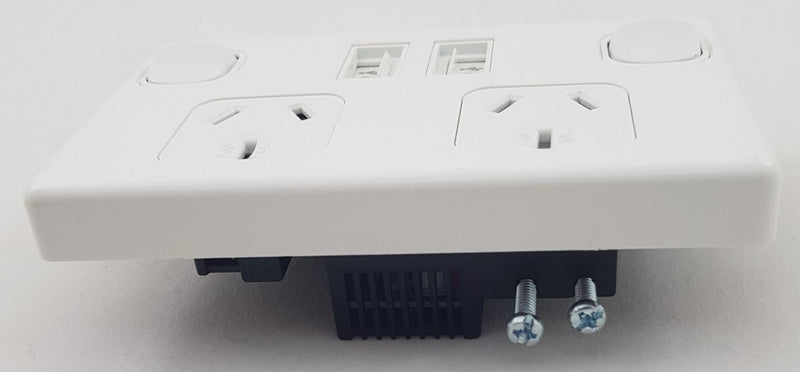 Double Pole & USB Power Point 10AMP - White