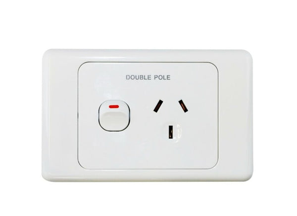 10amp Single Power Point - Double Pole Shallow Mount