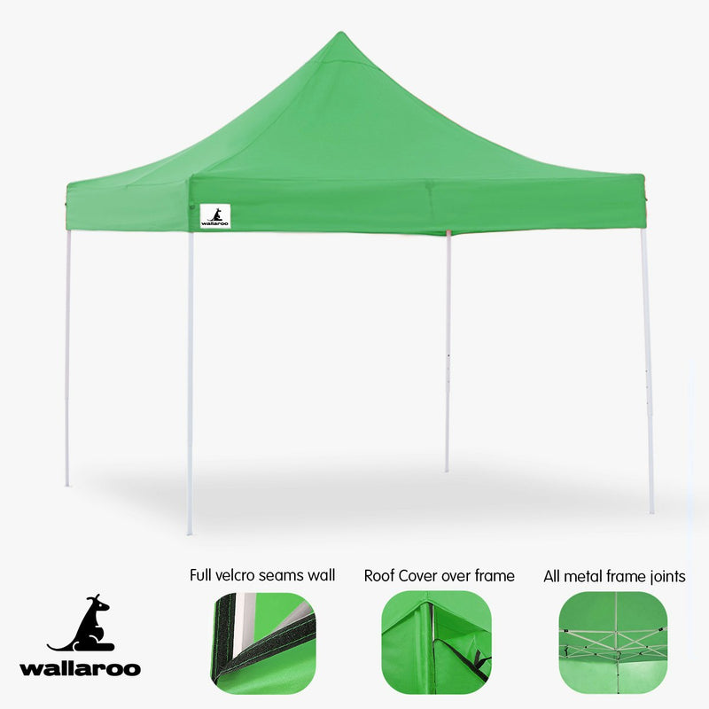 Wallaroo Gazebo Tent Marquee 3m x 3m PopUp Outdoor - Green