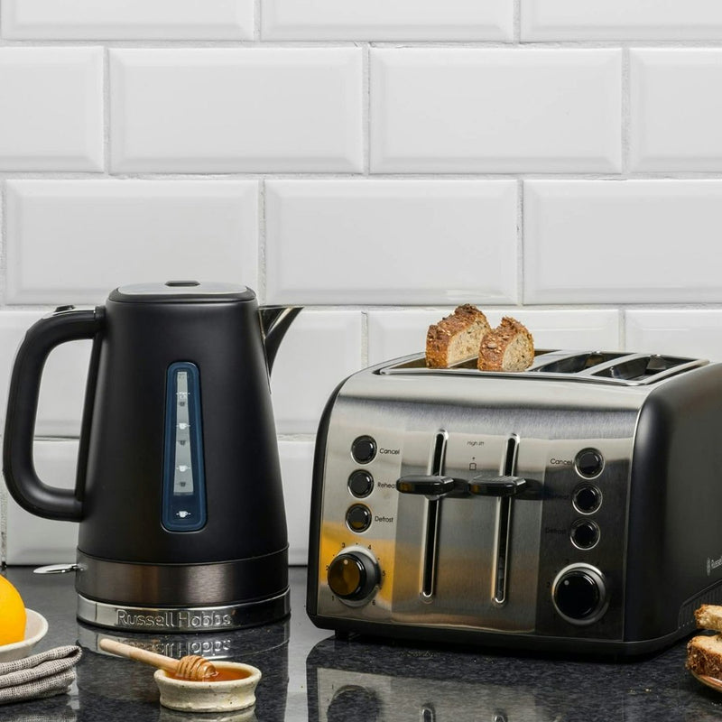 Russell Hobbs Brooklyn Kettle & 4 Slice Toaster Black Combo