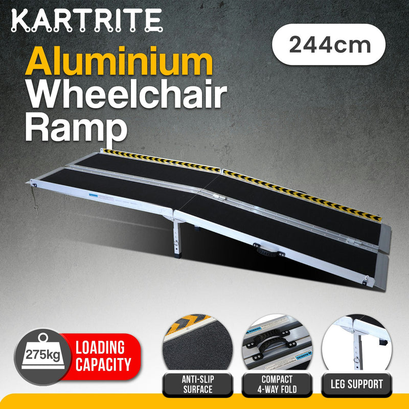 Kartrite Aluminium Wheelchair Ramp with Leg Support - 8ft
