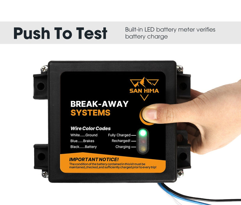 Break Away System With Battery & Switch Trailer Float Boat Electric Brakeaway