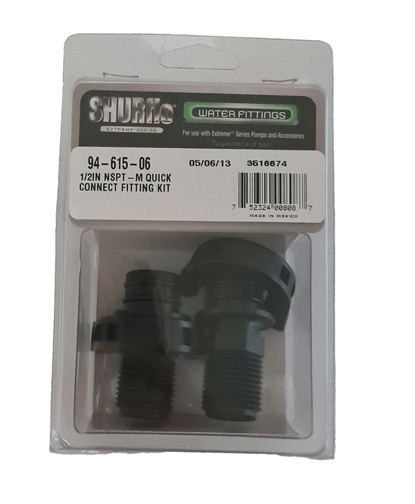 SHURFLO 1/2IN NSPT - M Quick Connect Fitting Kit (94-615-06)