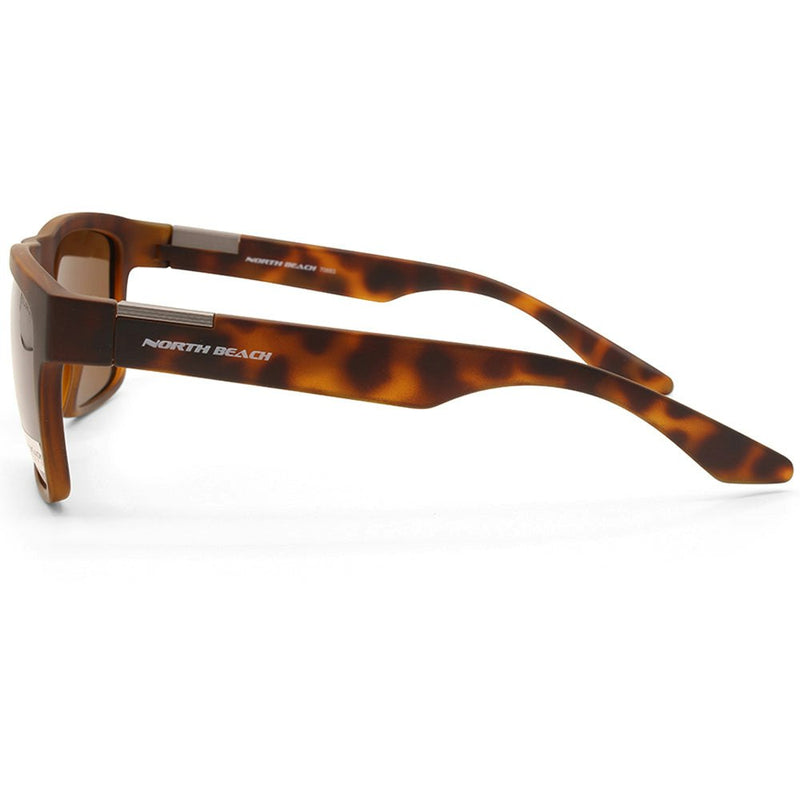 North Beach Moridae Matte Tortoise/Brown Unisex Polarised Sunglasses 70683