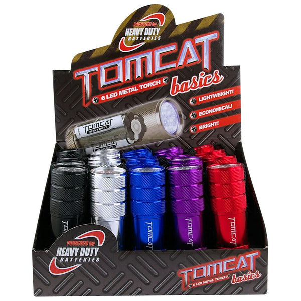 Tomcat 6-LED 8cm Aluminium Torch Light Camping Flashlight w/AAA Batteries Assort