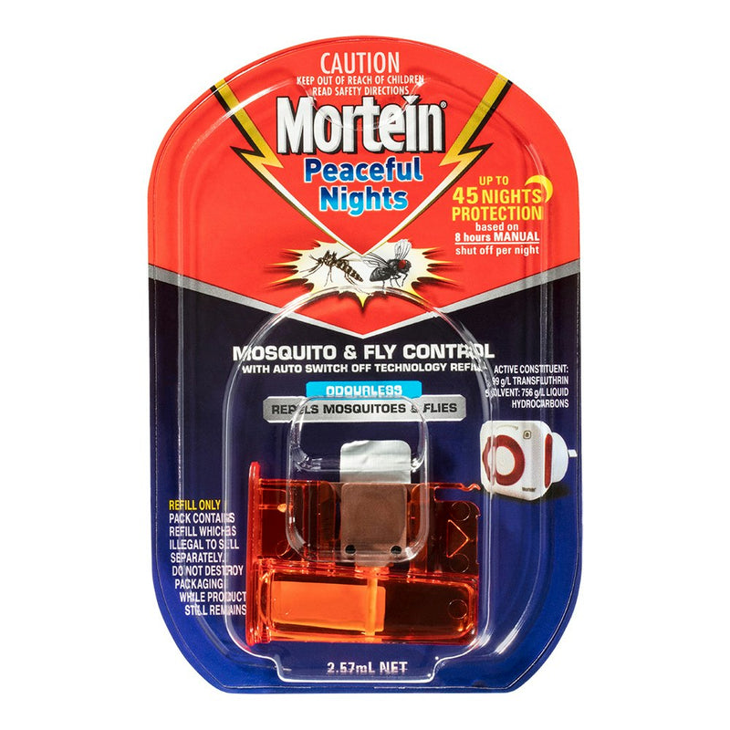 2x Mortein 2.75ml Mosquito & Fly Plug In Odourless Refill f/Zapper/Killer Device