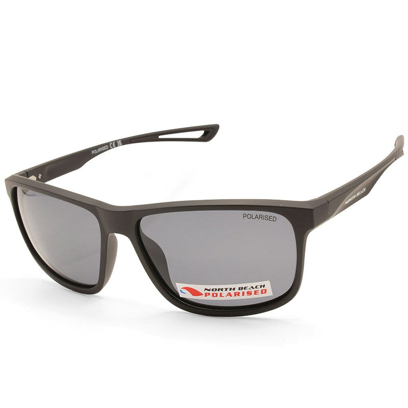 North Beach Tako Matte Black/Grey Unisex Polarised Sunglasses 70638