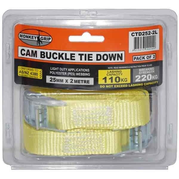 Monkey Grip Quick Release Cam Buckle 25mm x 2m CTD252-2L