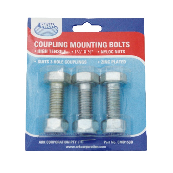 ARK COUPLING MOUNTING BOLTS 3 PACK 1 1/2" X 1/2" CMB153B