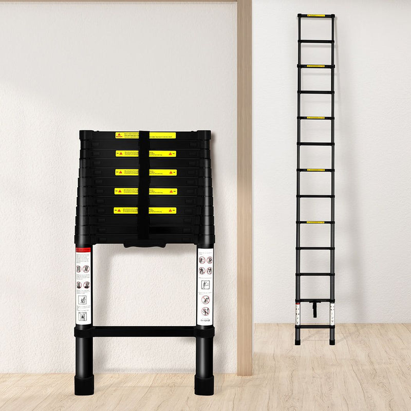 Traderight Multipurpose Step Ladder Telescopic Aluminium Extension Platform 3.8m