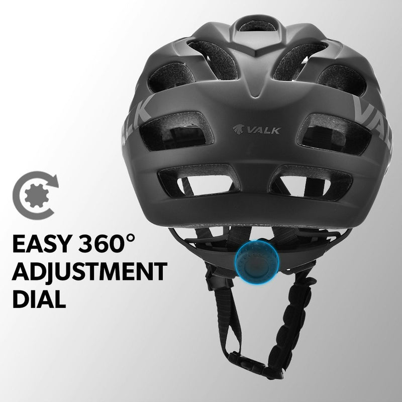 VALK Mountain Bike Helmet Large 58-61cm MTB Bicycle Cycling Safety Accessories - Black