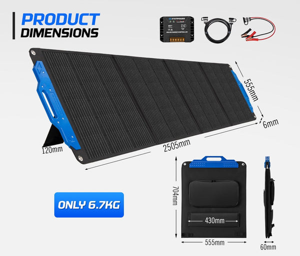 Atem Power 200W Flexible Folding Solar Panel Kit 12V Solar Mat Blanket Camping