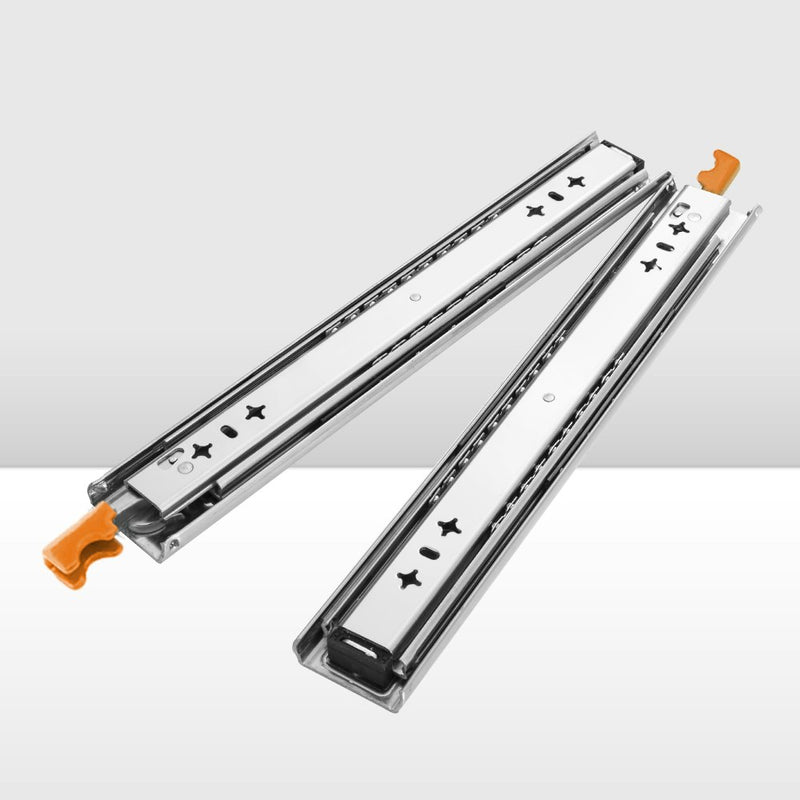 125KG Pair Locking Drawer Slides 400mm Runners Trailer Draw Full Extension 4WD