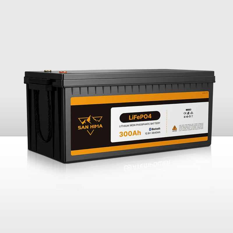 San Hima 12V 300Ah Lithium Iron Phosphate Battery LiFePO4 w/ Built-in BMS Bluetooth