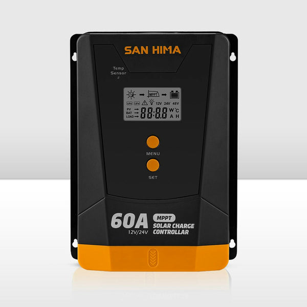 San Hima 60A MPPT Solar Charge Controller 12V 24V With Bluetooth LCD Display