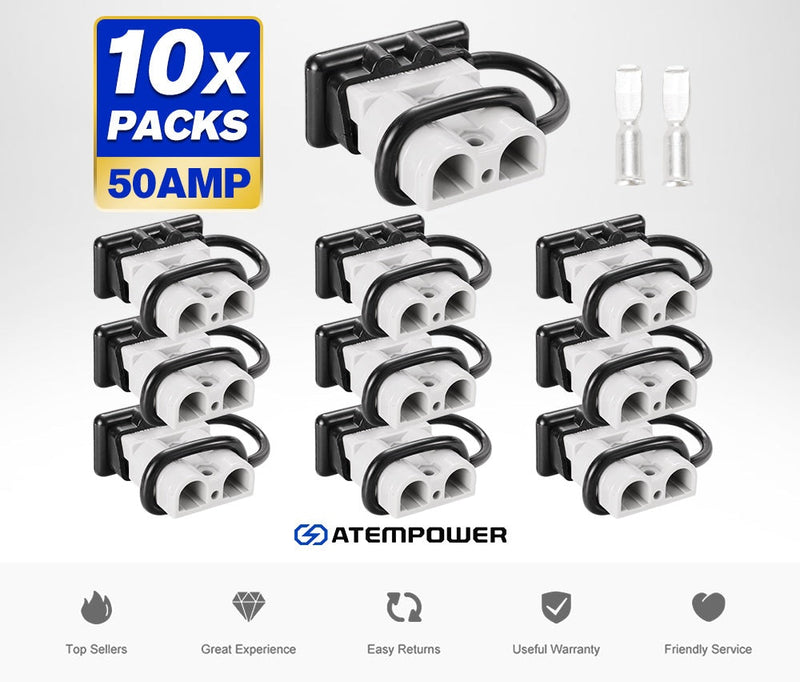 10x 50Amp Anderson Cover Style Plug with Dust Cap