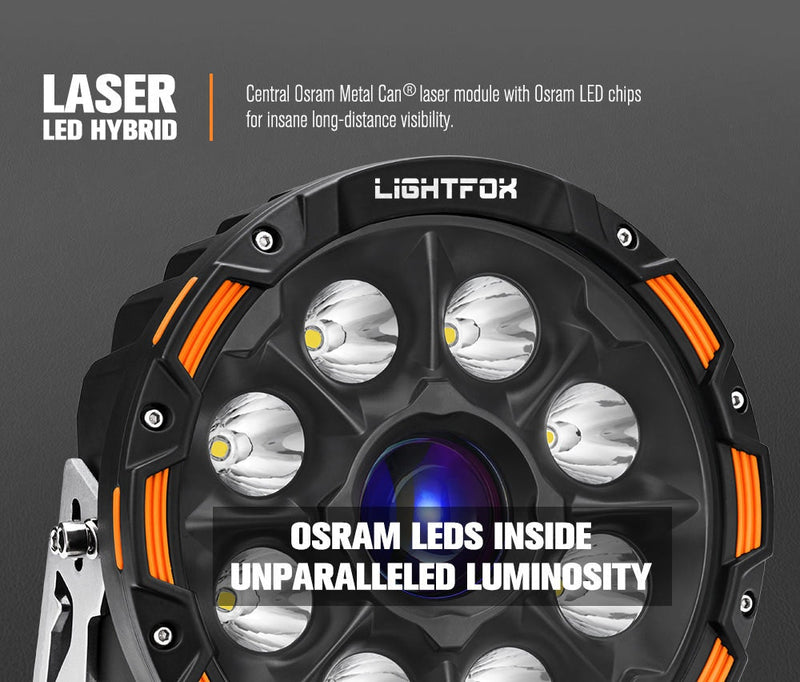 LIGHTFOX 7 inch+9 inch Osram Laser LED Driving Lights