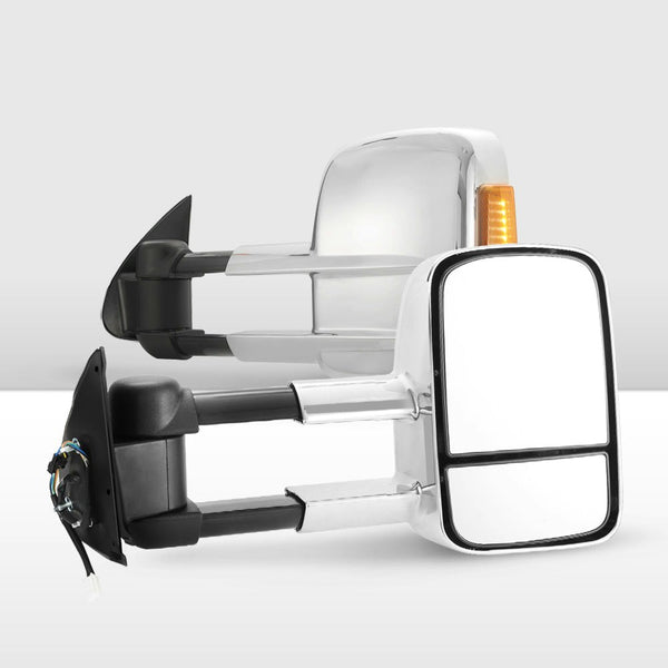 Pair Extendable Towing Mirrors for Toyota Hilux 2005-2015 w/ Indicators Pair