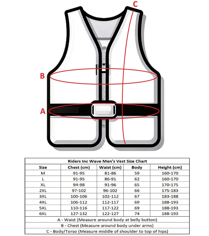 Riders Inc The Wave Men's Life Jacket Buoyancy Flotation Vest Black-Blue