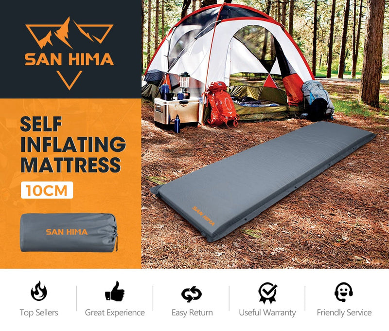 San Hima Self Inflating Mattress 10cm Camping Sleeping Outdoor Air Bed Single