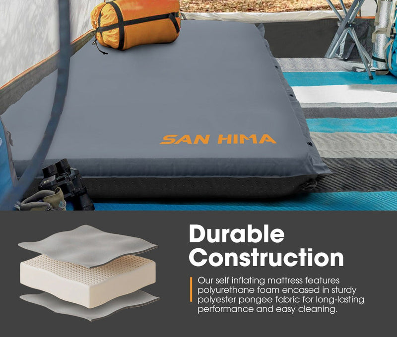 San Hima Self Inflating Mattress 10cm Camping Sleeping Outdoor Air Bed Single