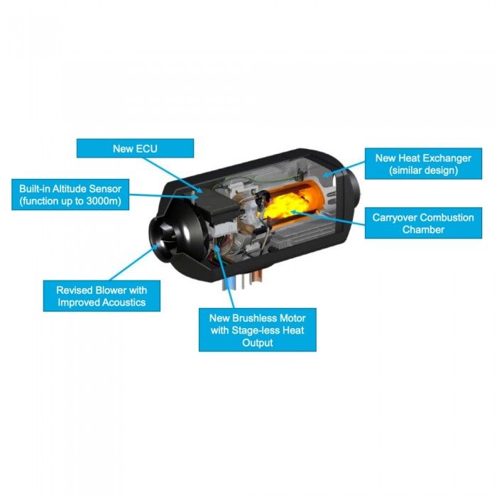 Eberspächer Airtronic D2L AS2 Diesel Heater 12v 1 Outlet E/S Pro Kit with 10L Diesel Fuel Tank
