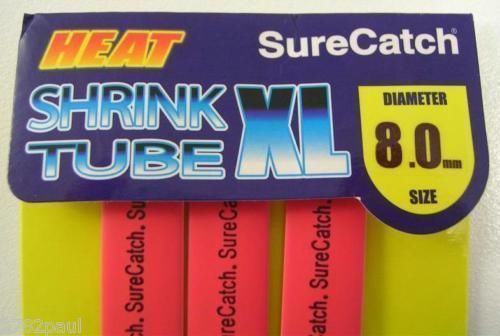 1 Packet of Red SureCatch Fishing Heat Shrink Tube - Wire Cable Sleeve Tubing