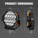 Lightfox Pair 7" Osram LED Driving Lights Round Spotlight Spot DRL Headlight