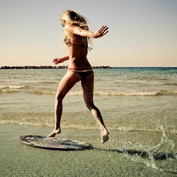 Maddog Wedge Plywood Skim Board 37" Inch Yellow Brown Palm Pattern