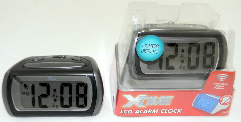 LCD Alarm Clock X Time BLACK