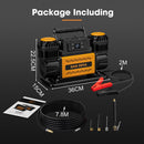 San Hima 12V Dual Cylinders Air Compressor 350L/min 150PSI Portable Digital