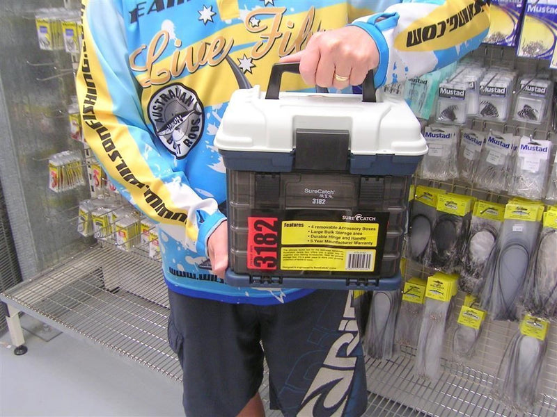 Surecatch 4 Tray Heavy Duty Fishing Tackle Box for Terminal Tackle Blue