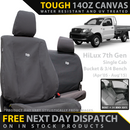 Toyota HiLux 7th Gen Bucket + 3/4 Bench Retro Canvas 2x Front Seat Covers