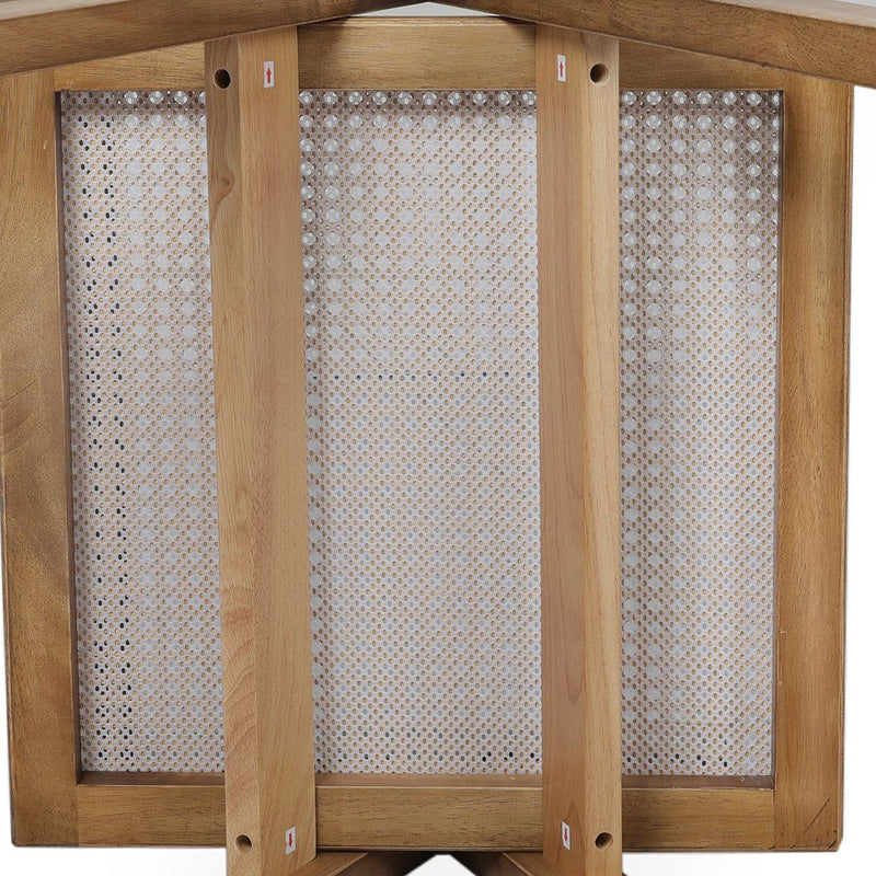 Levede 4x Dining Chair Solid Wood Rattan Armchair Wicker Accent Lounge Chairs