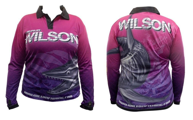 Team Wilson Pink/Purple Tournament Long Sleeve Fishing Shirt - Fishing Jersey
